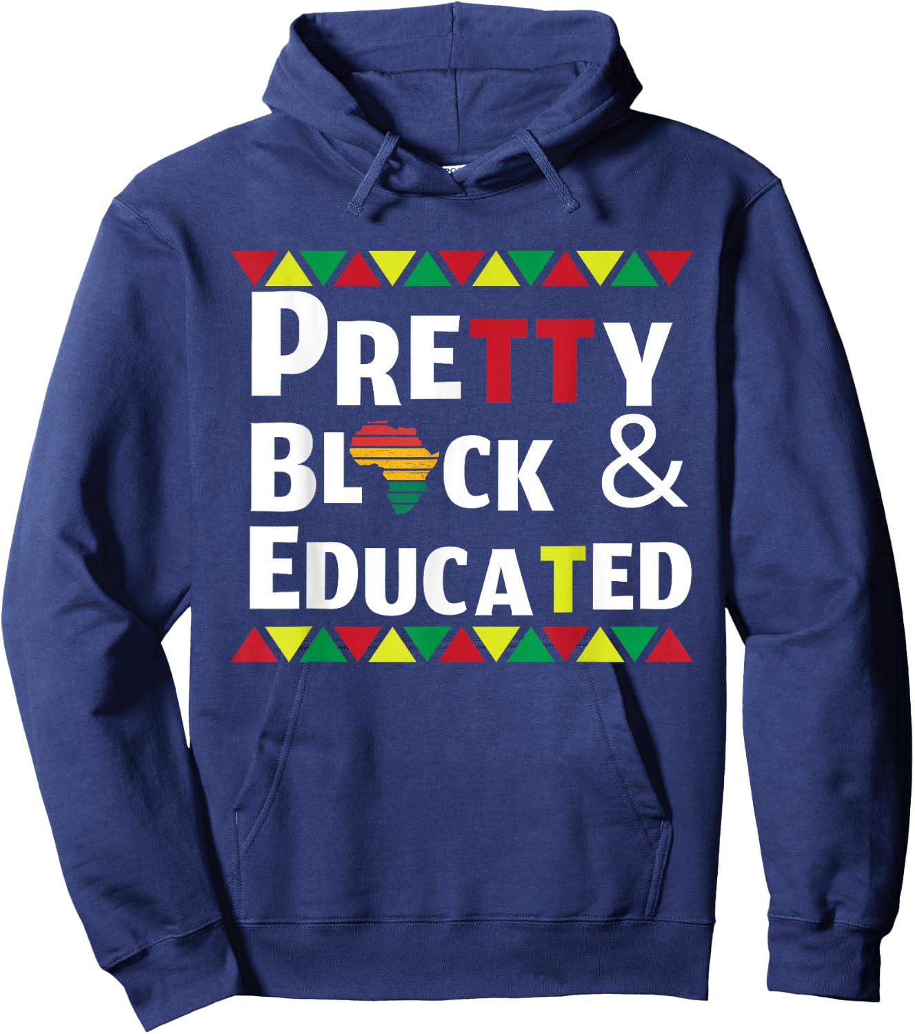 Black History Month Pretty Black African Woman Afro Hoodie - Hoodie | Navy