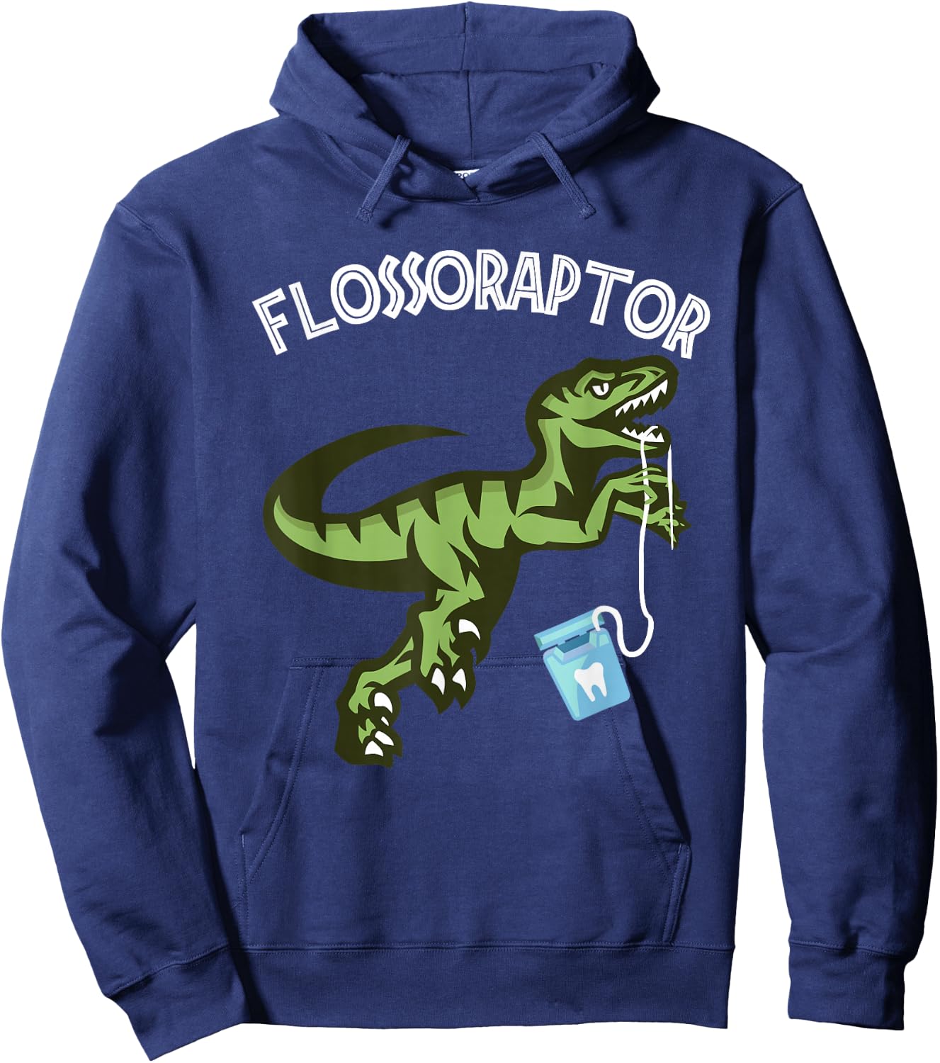 Floss Shirt Funny Flossoraptor Dental Hygiene Hoodie - Hoodie | Navy