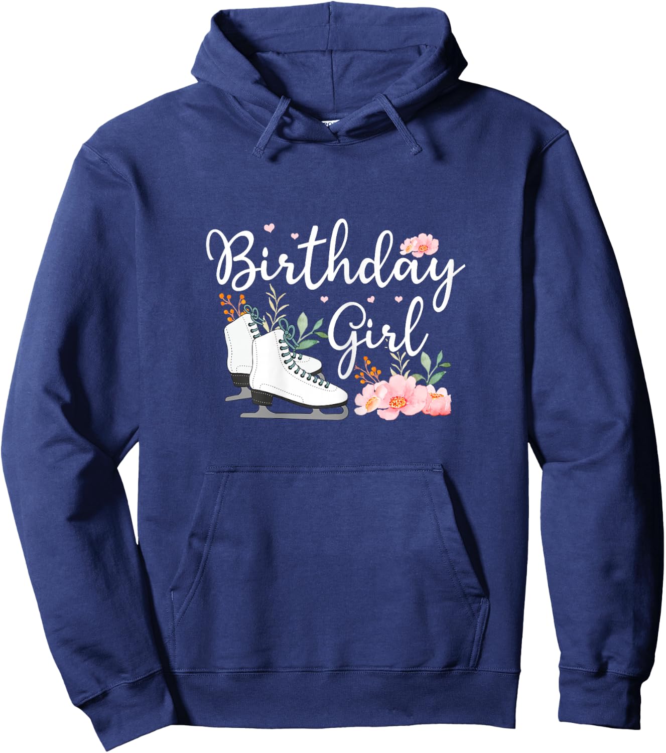 Funny Ice Skating Birthday Graphic and Girl Skater Hoodie - Hoodie | Navy
