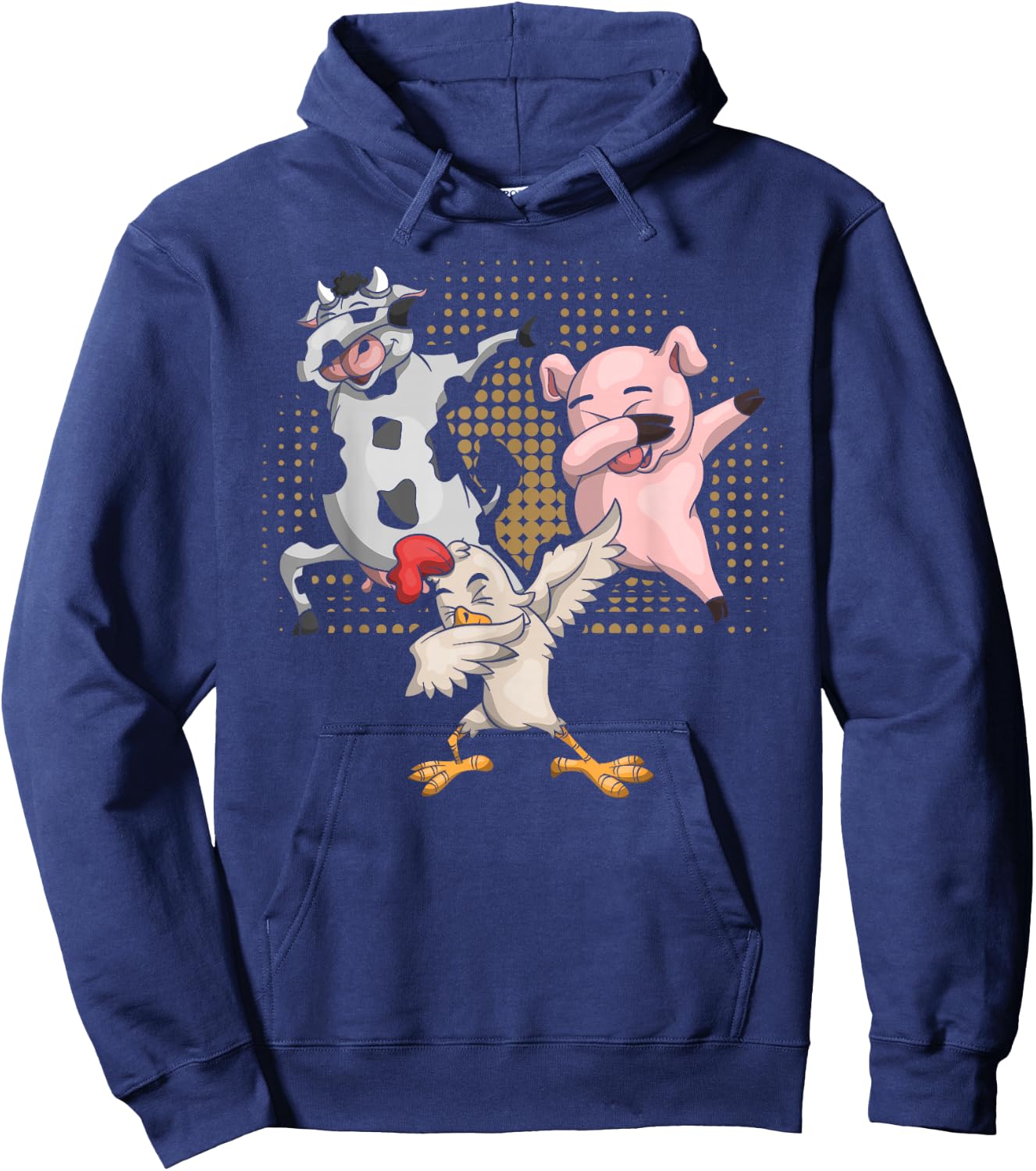 Dabbing Chicken Pig Cow Funny Farm Animal Hoodie - Hoodie | Navy