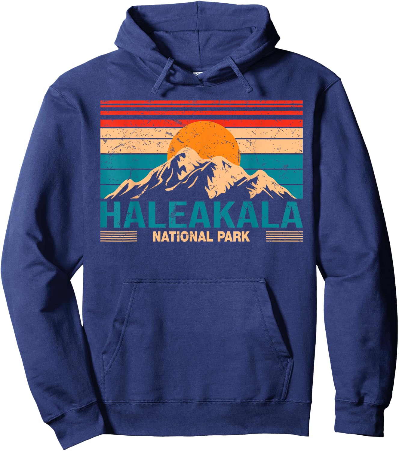 Hawaii | Maui Hiking - Vintage Haleakala National Park Hoodie - Hoodie | Navy