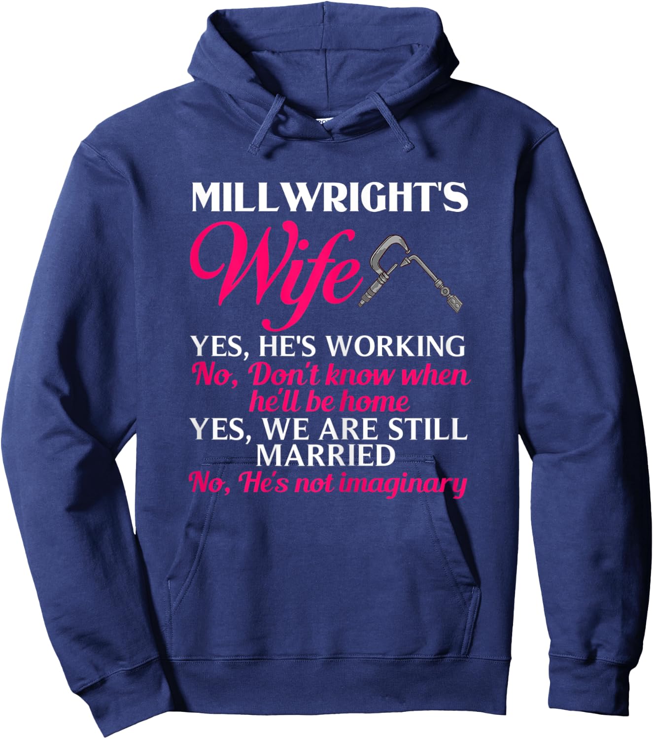 Millwright Wife Training Industrial Mechanic Welding Tools Hoodie - Hoodie | Navy