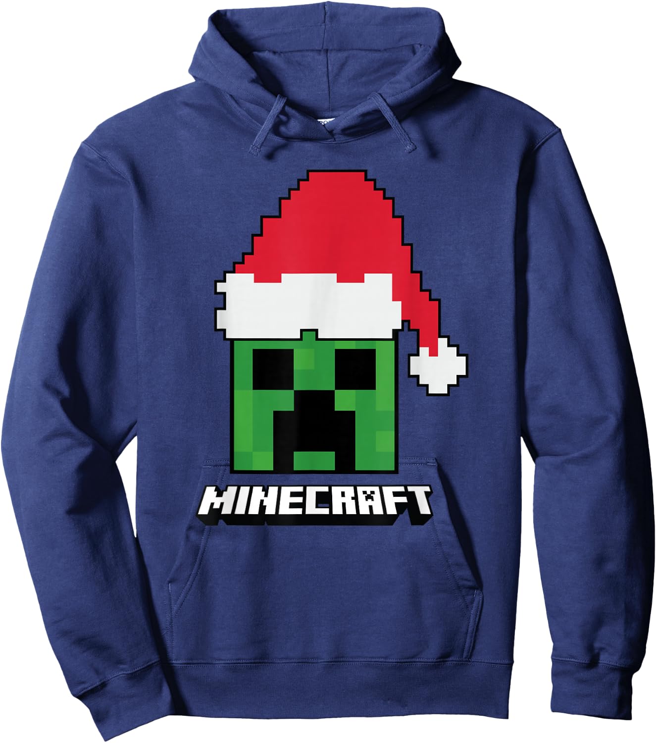 Minecraft Christmas Creeper Santa Hat Hoodie - Hoodie | Navy
