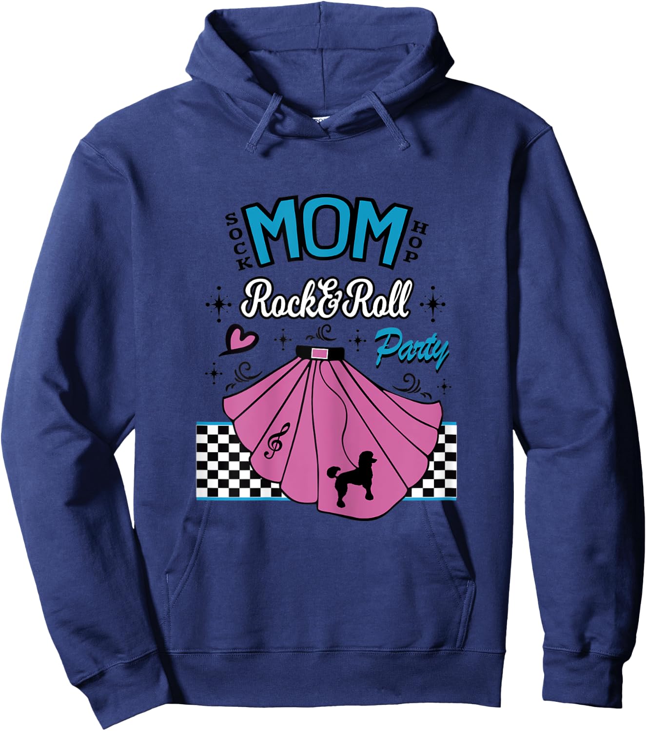 1950s Sock Hop Dance Party Costume 50s Rockabilly Shirt Hoodie - Hoodie | Navy