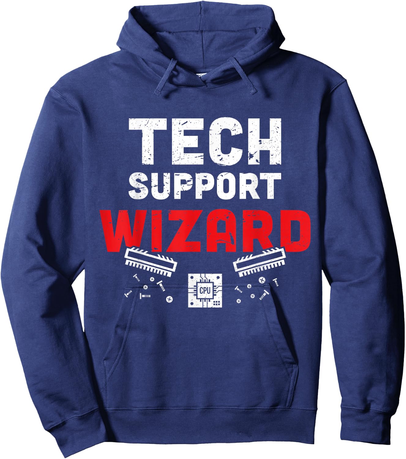 Tech Support Wizard Helpdesk and Computer Technician Hoodie - Hoodie | Navy