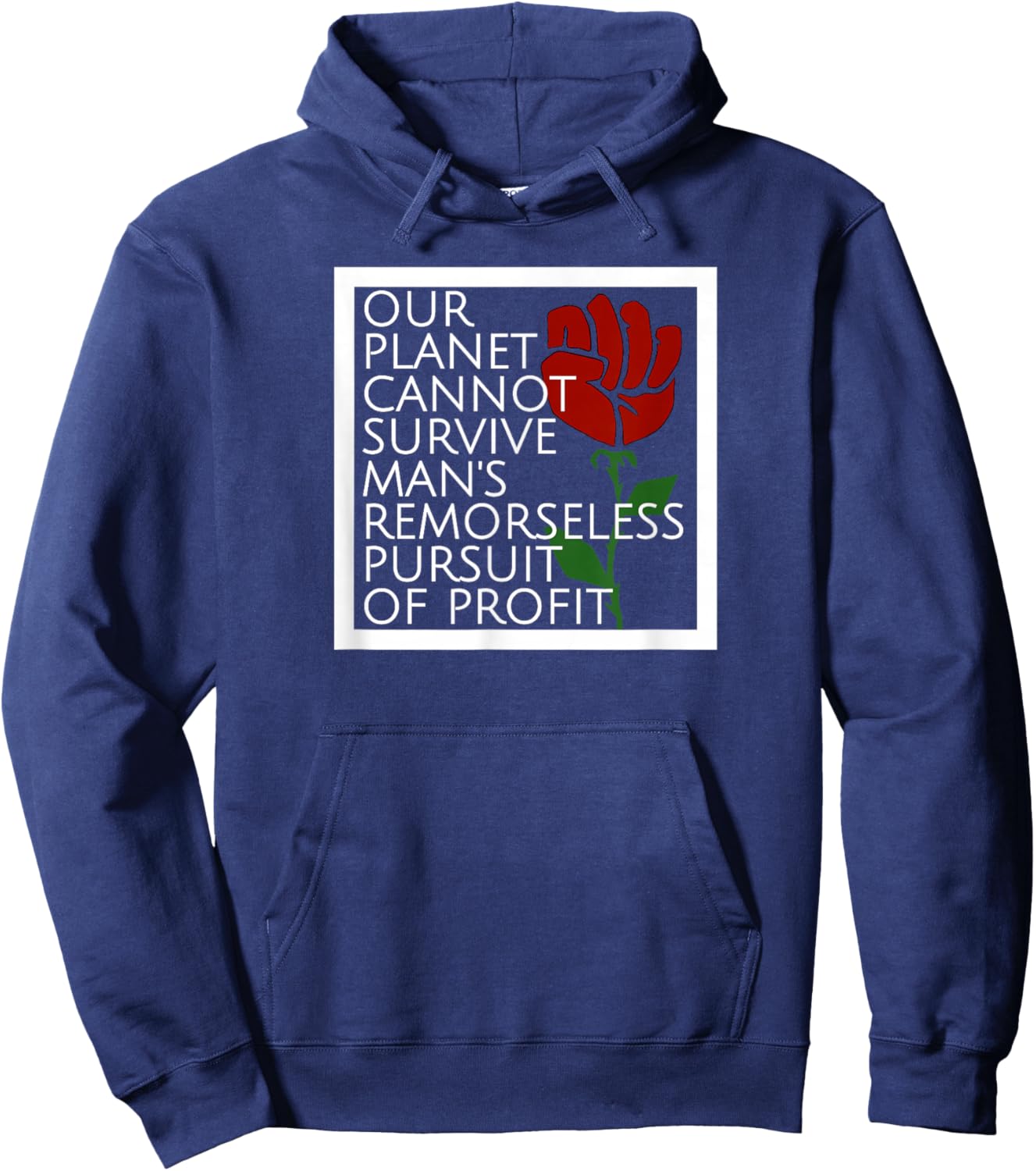 Democratic Socialist Rose Climate Activist Men Women Leftist Hoodie - Hoodie | Navy