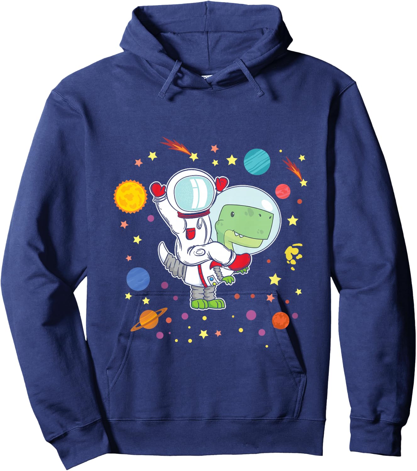 Astronaut T-Rex Dinosaurs Spaceman Dino Space Solar System Hoodie - Hoodie | Navy