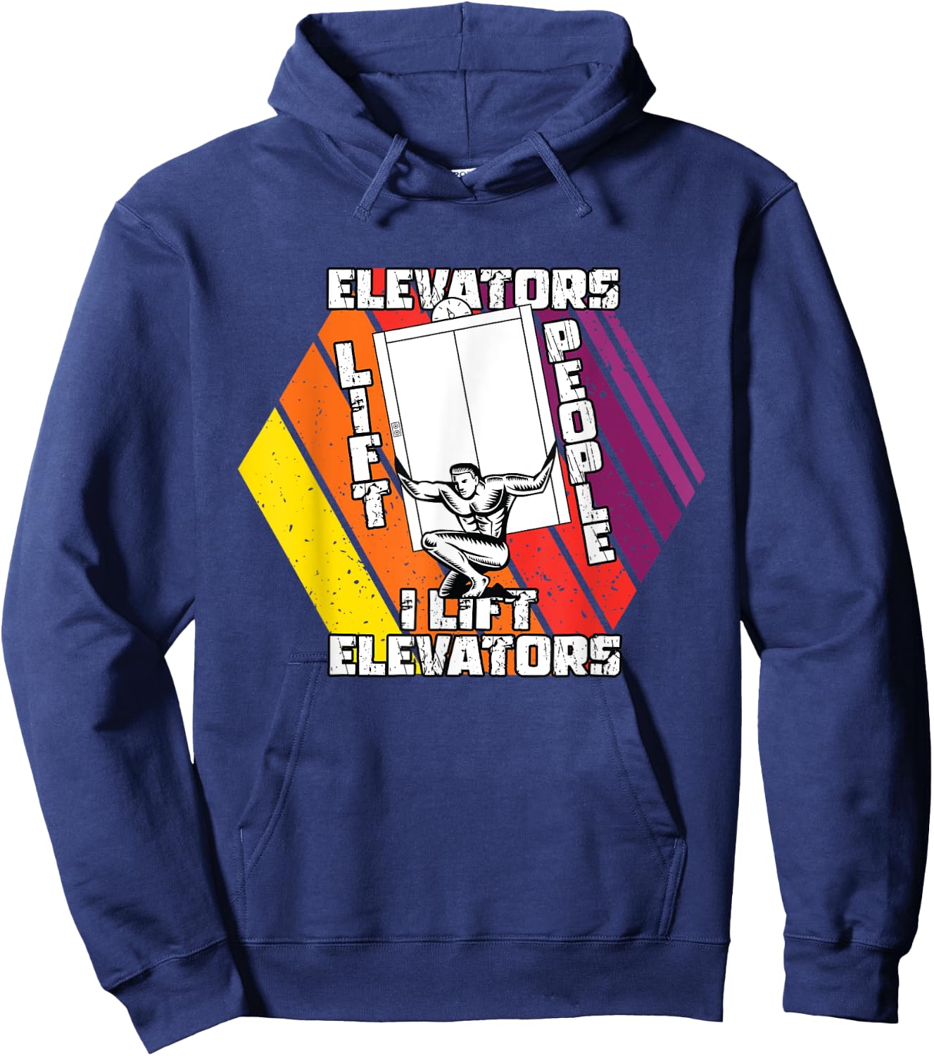 Elevators Lift People I Lift Elevators | Elevator Mechanic Hoodie - Hoodie | Navy