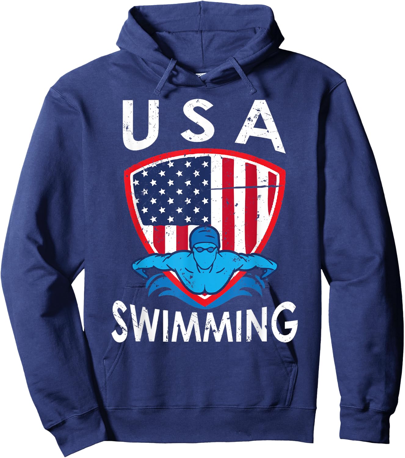 USA Swimming Team Sport Athlete US Swim Aquatic Design Hoodie - Hoodie | Navy