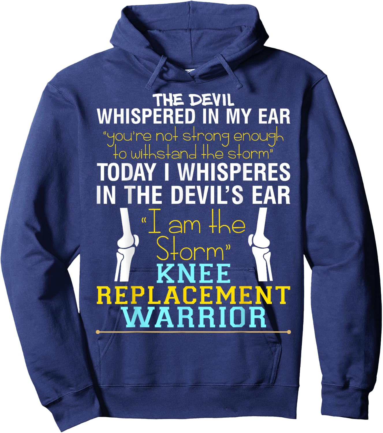 Total Knee Replacement Recovery ACL Surgery Warrior Hoodie - Hoodie | Navy