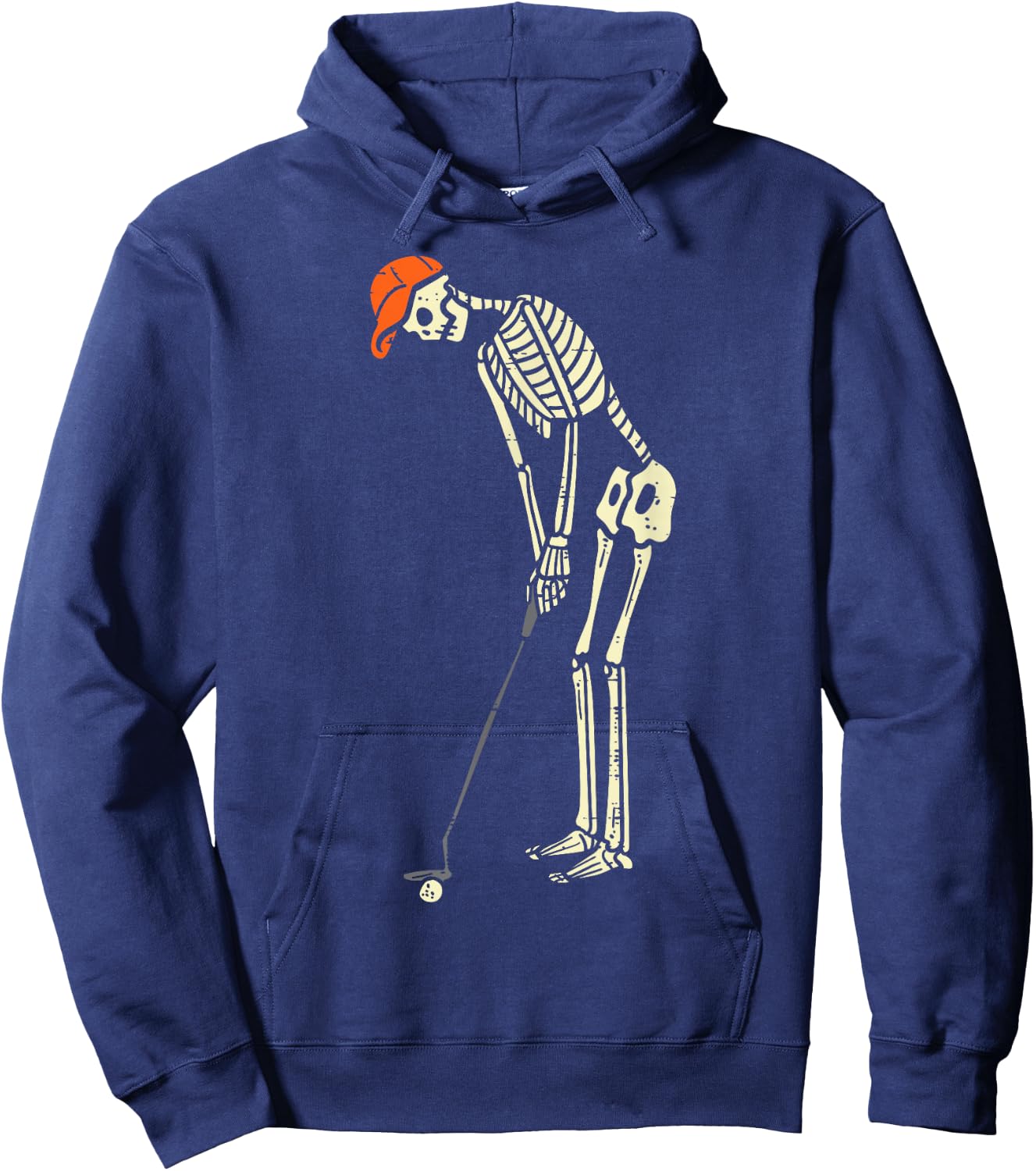 Skeleton Golf Funny Halloween Golfing Sports Golfer Men Hoodie - Hoodie | Navy