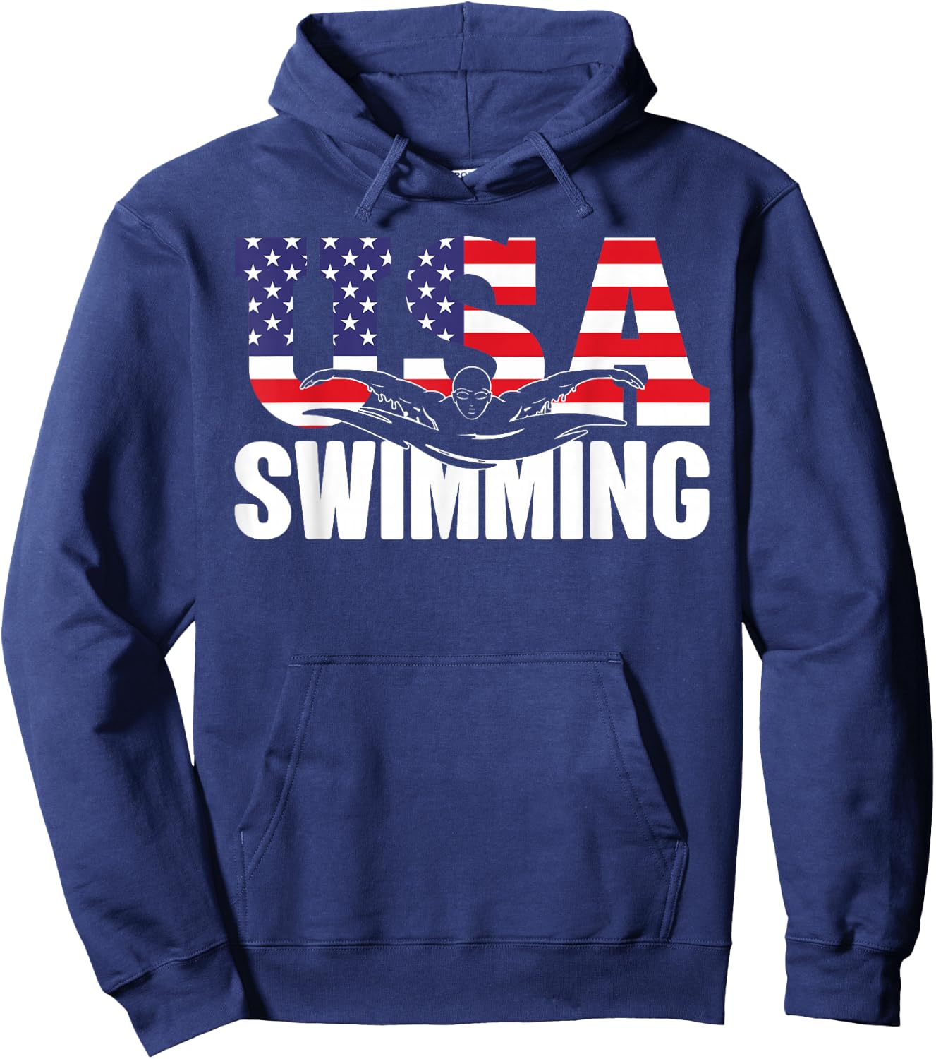 Swimming - US American Flag - Water, Swimmer & Swim Hoodie - Hoodie | Navy
