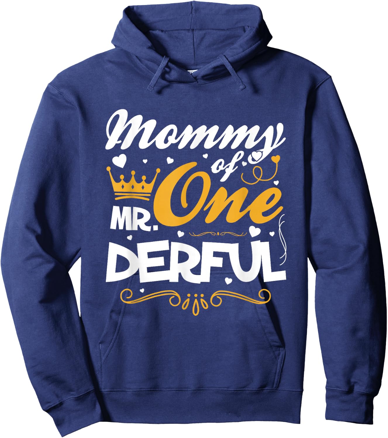 Mommy of Mr Onederful 1st Birthday One-Derful Matching Hoodie - Hoodie | Navy