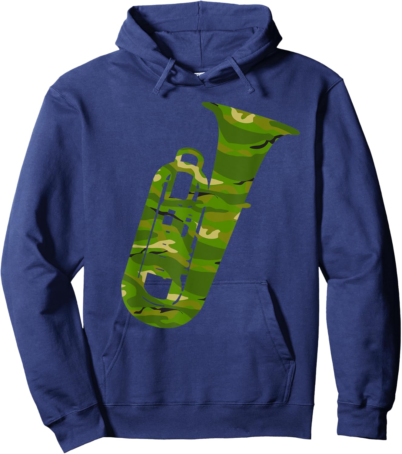 Tuba, Tuba Player, Camo Tuba, Tuba Lover, Tubist, Tuba Camo Hoodie - Hoodie | Navy