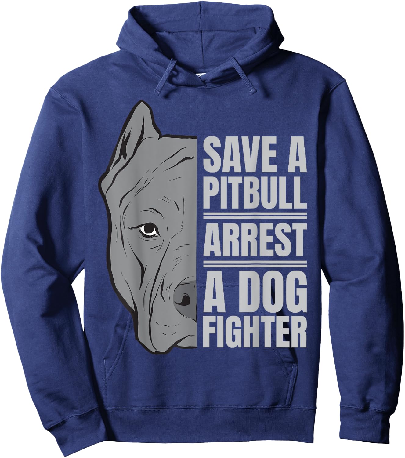 Save a Pitbull | Anti-Dog Fighting Advocacy Design Hoodie - Hoodie | Navy