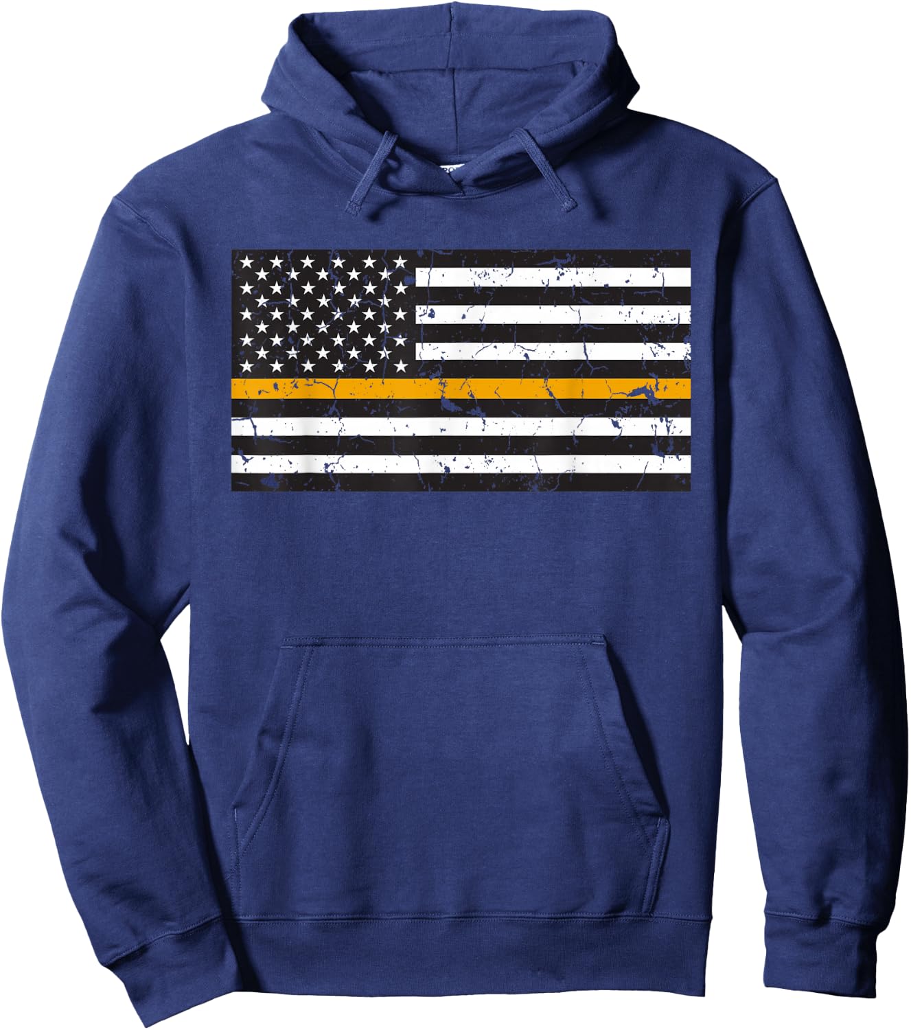 American Flag With Orange Stripe Search And Rescue SAR Hoodie - Hoodie | Navy