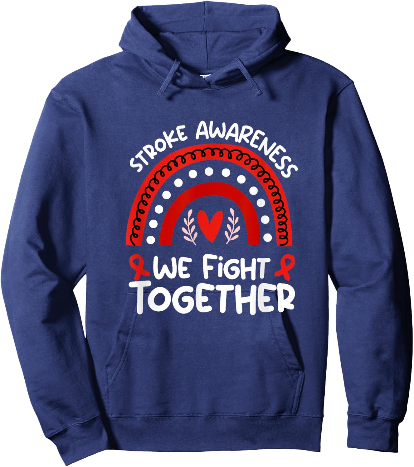 Wear Red For Stroke Awareness Shirt | Stroke Hoodie - Hoodie | Navy
