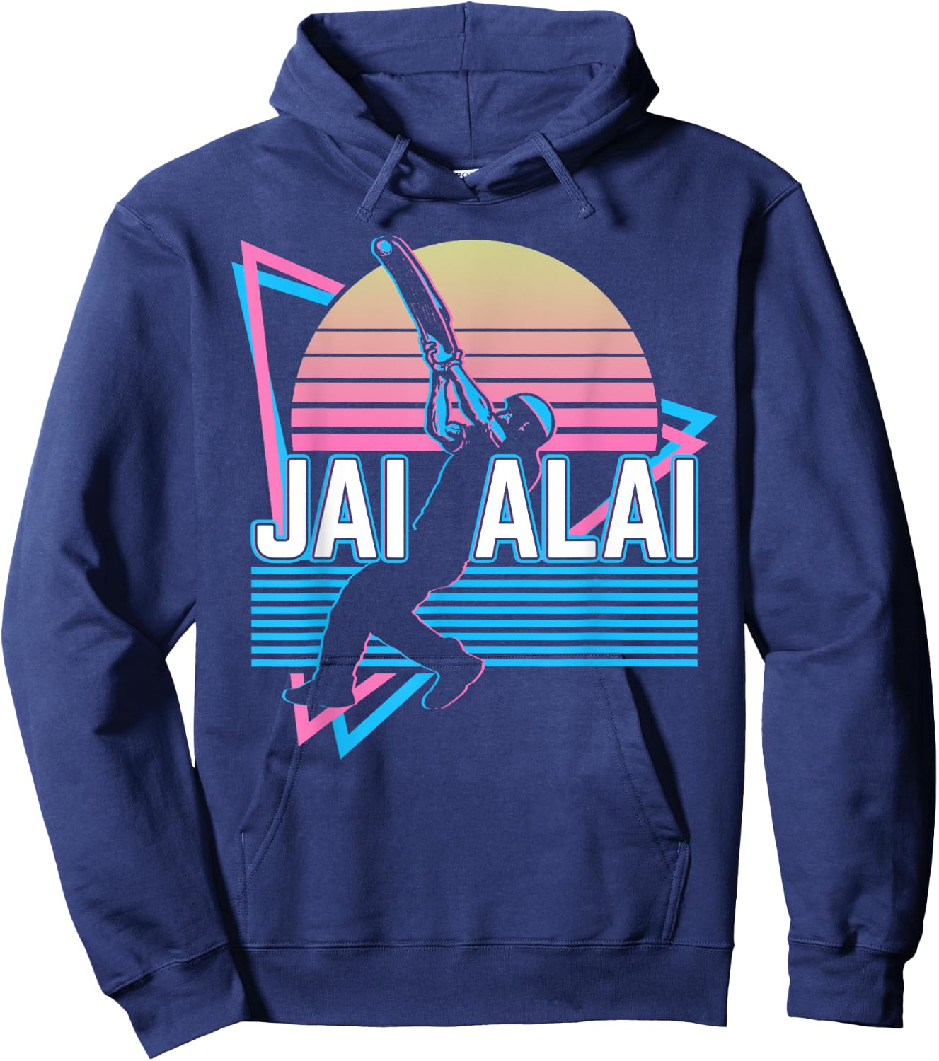 Jai Alai Player Retro Hoodie - Hoodie | Navy