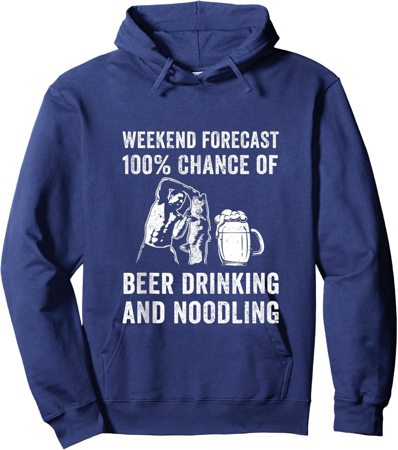 Handfishing Catfish Noodling Beer Hand Fishing Redneck Fish Hoodie - Hoodie | Navy