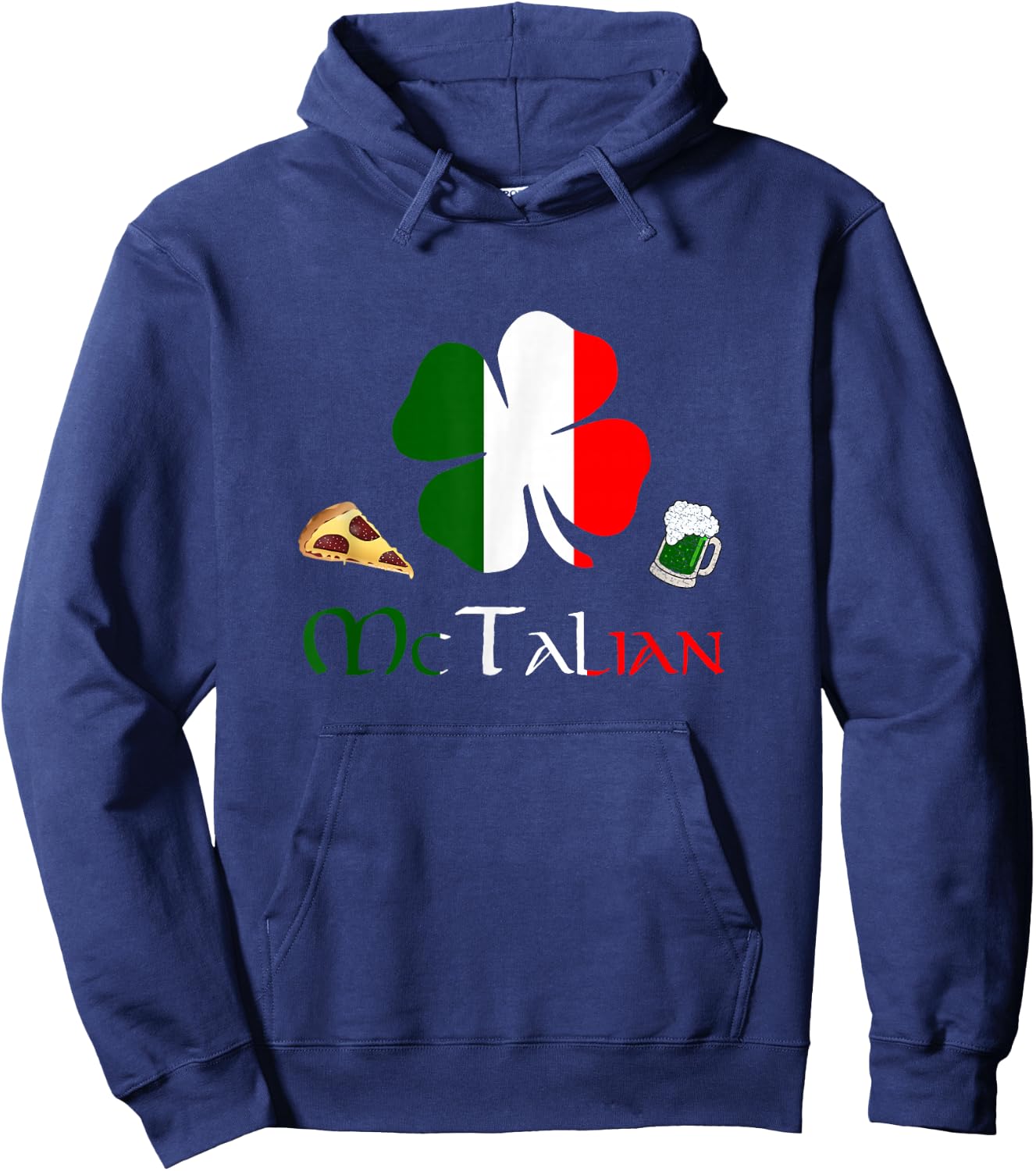 McTalian funny Italian Irish St. Patty's Day Hoodie - Hoodie | Navy