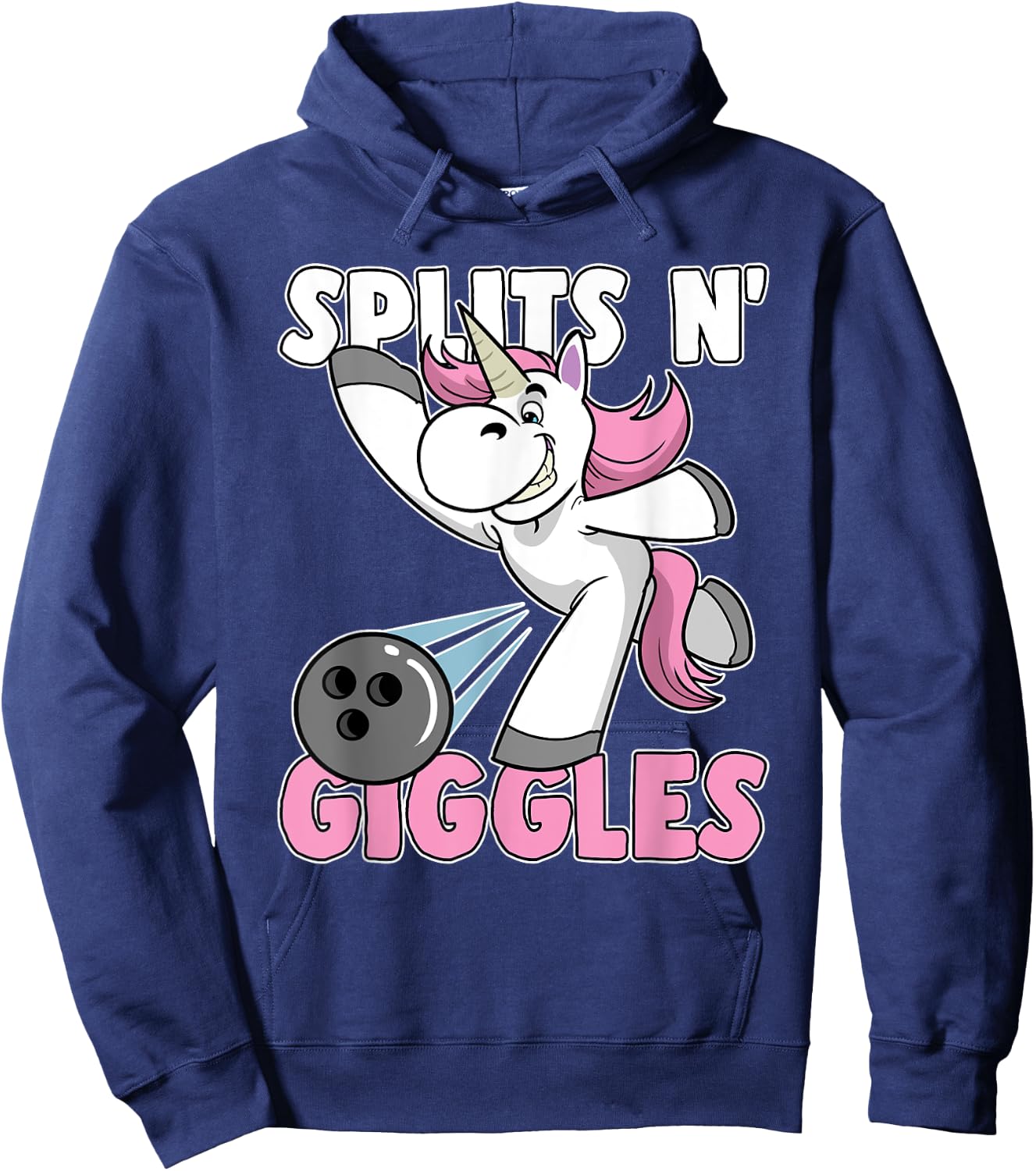 Splits n' Giggles Unicorn Bowling Bowler Hoodie - Hoodie | Navy