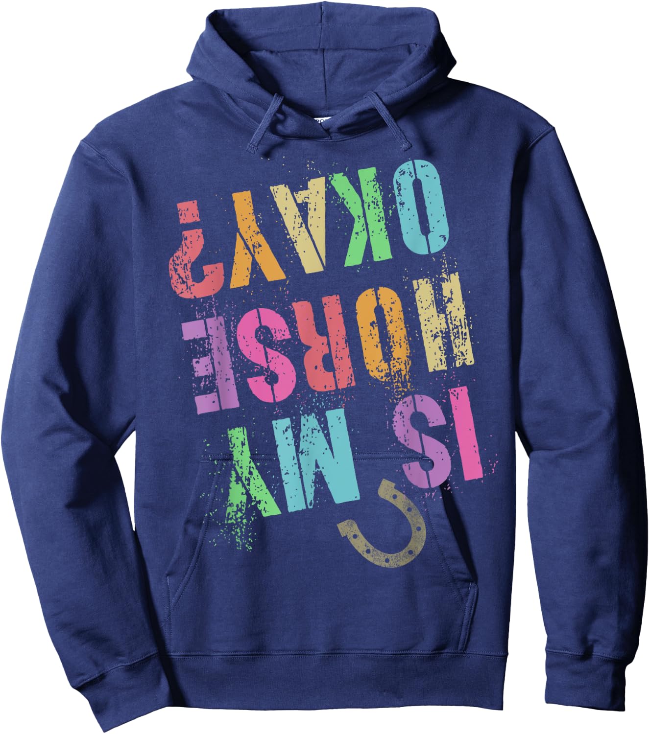 Girl Horseback Rider IS MY HORSE OKAY? Equestrian Team Kids Hoodie - Hoodie | Navy