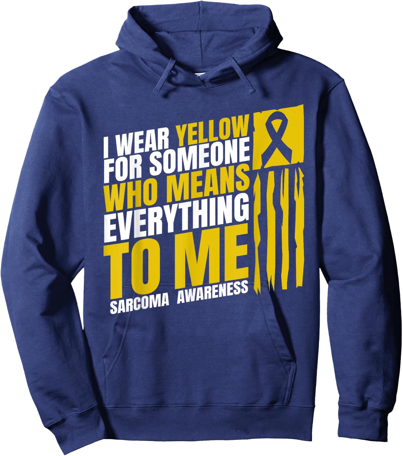 Sarcoma Awareness Month I Wear Yellow Bone Cancer Hoodie - Hoodie | Navy