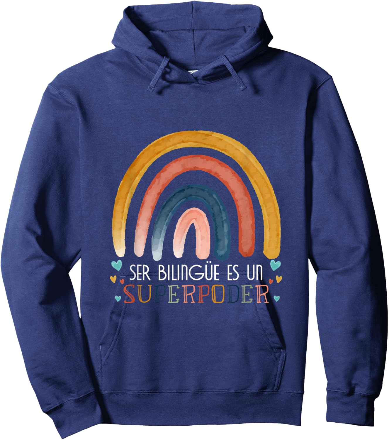 Ser bilingue es un superpoder Spanish Teacher esl Teacher Hoodie - Hoodie | Navy