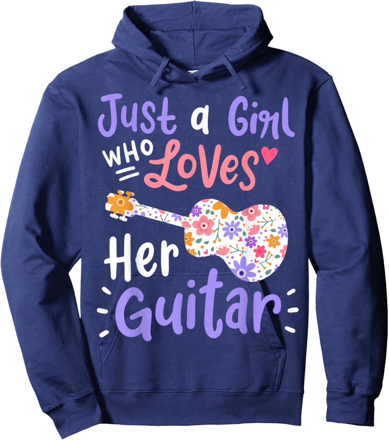 Guitar Guitarist Just A Girl Who Loves Her Guitar Gift Hoodie - Hoodie | Navy