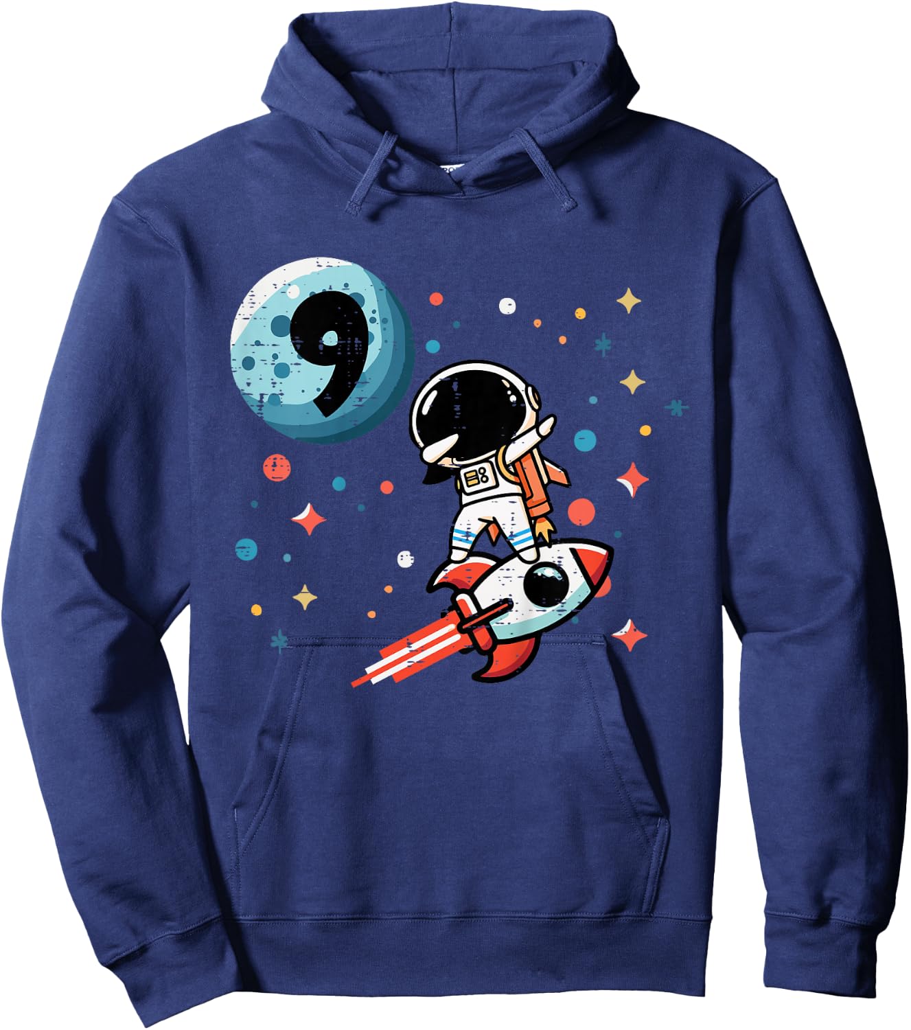 Kids 9th Birthday Astronaut Dab Rocket 9 Year Old Bday Boys Kids Hoodie - Hoodie | Navy