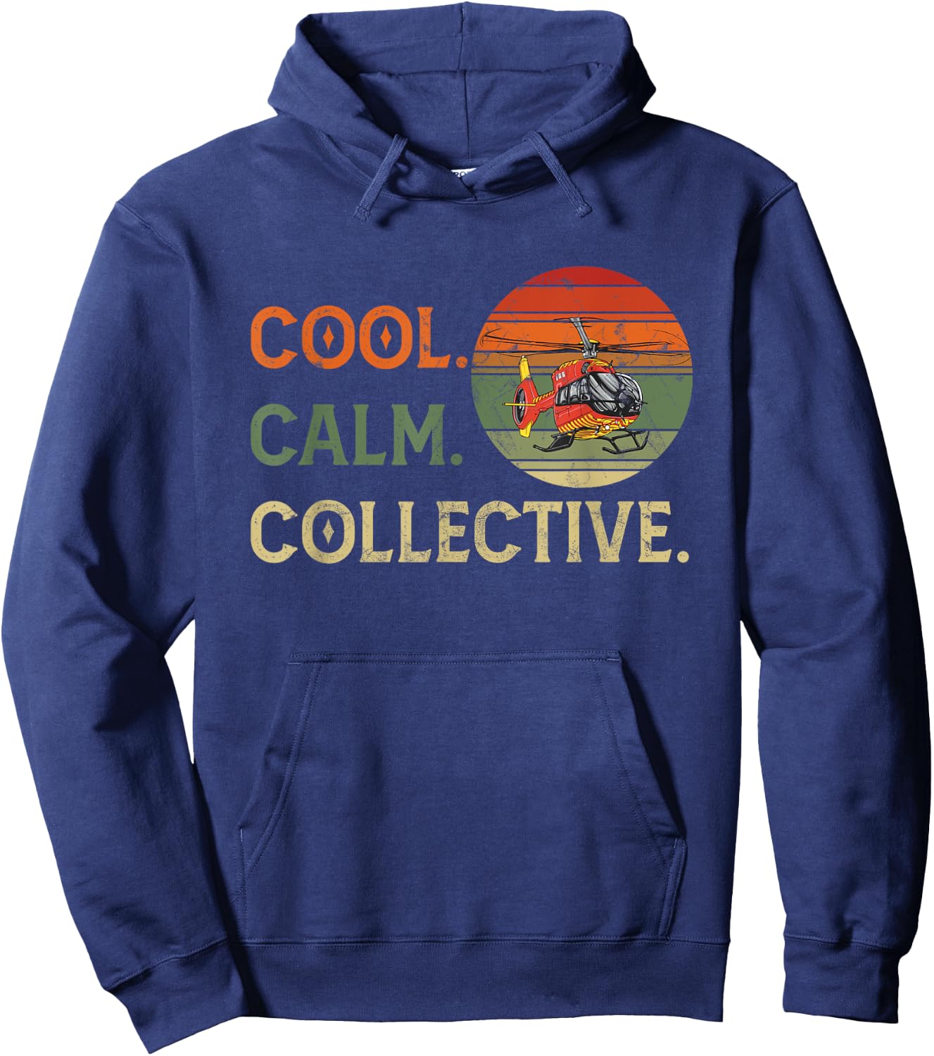 Cool Calm Collective for Helicopter Pilots Vintage Sunset Hoodie - Hoodie | Navy