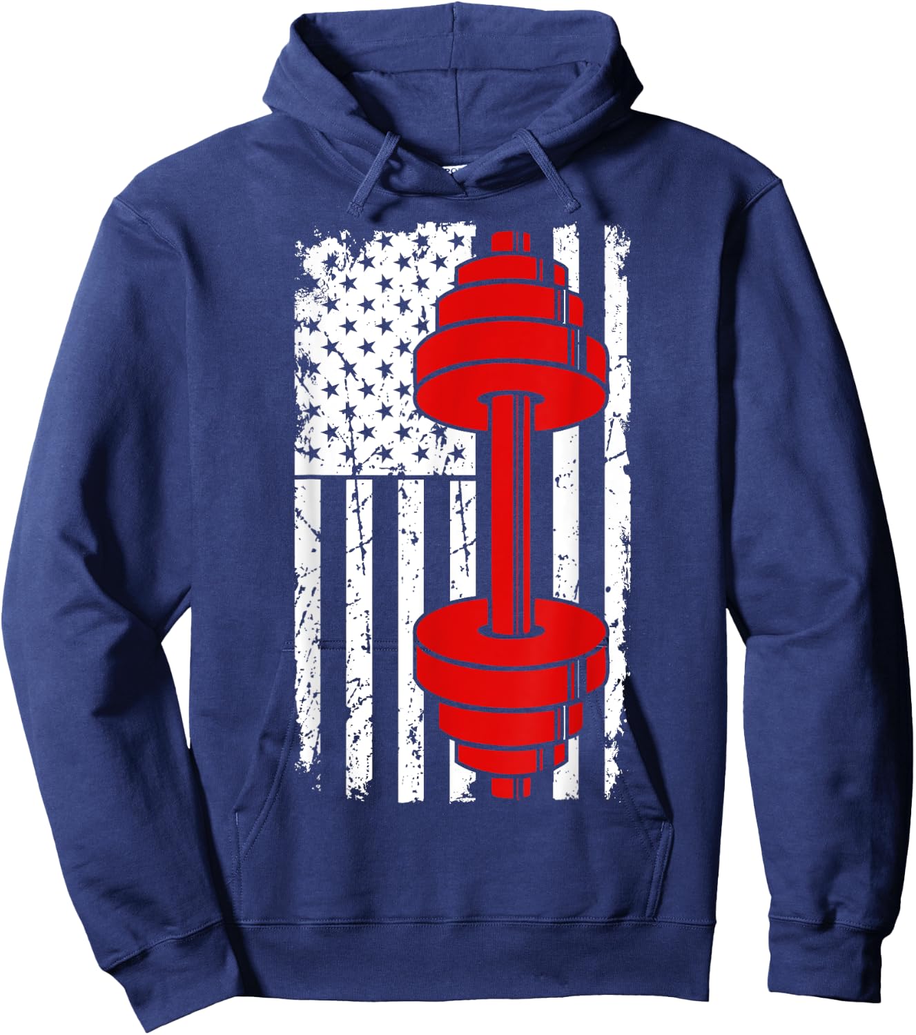 Weight Lifting US Flag America Cool Fitness Lover Gift Hoodie - Hoodie | Navy