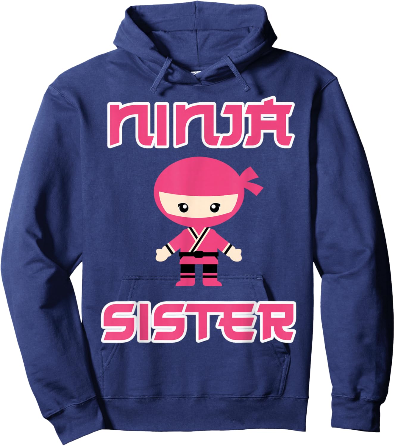 Woman Ninja Sister Girl Pink Hoodie - Hoodie | Navy