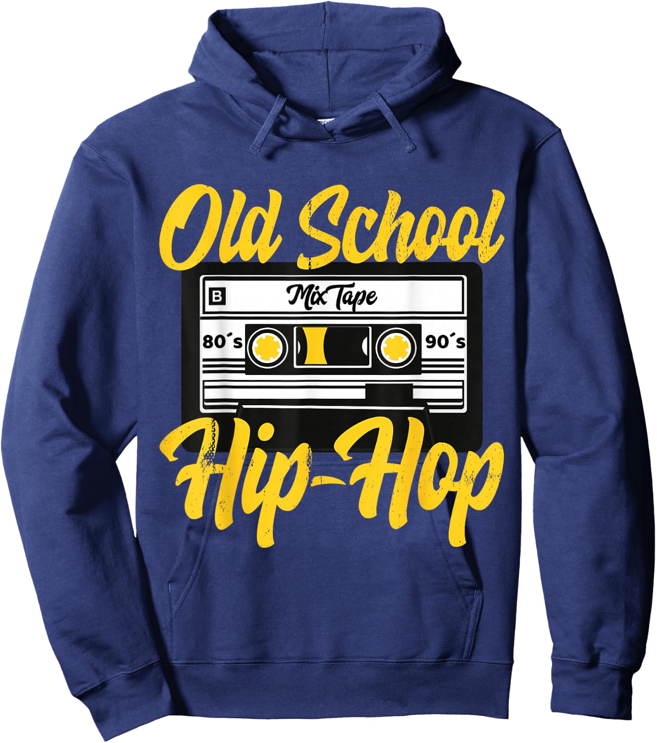 Cool Retro Old School Hip Hop 80s 90s Mixtape Cassette Hoodie - Hoodie | Navy