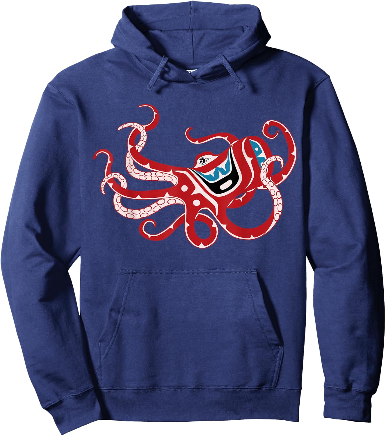 PNW Octopus, Tlingit style Hoodie - Hoodie | Navy