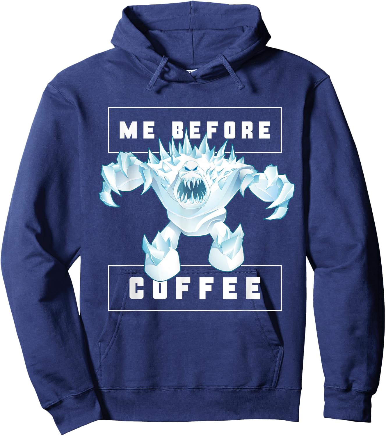 Disney Frozen Marshmallow Monster Me Before Coffee Funny Hoodie - Hoodie | Navy