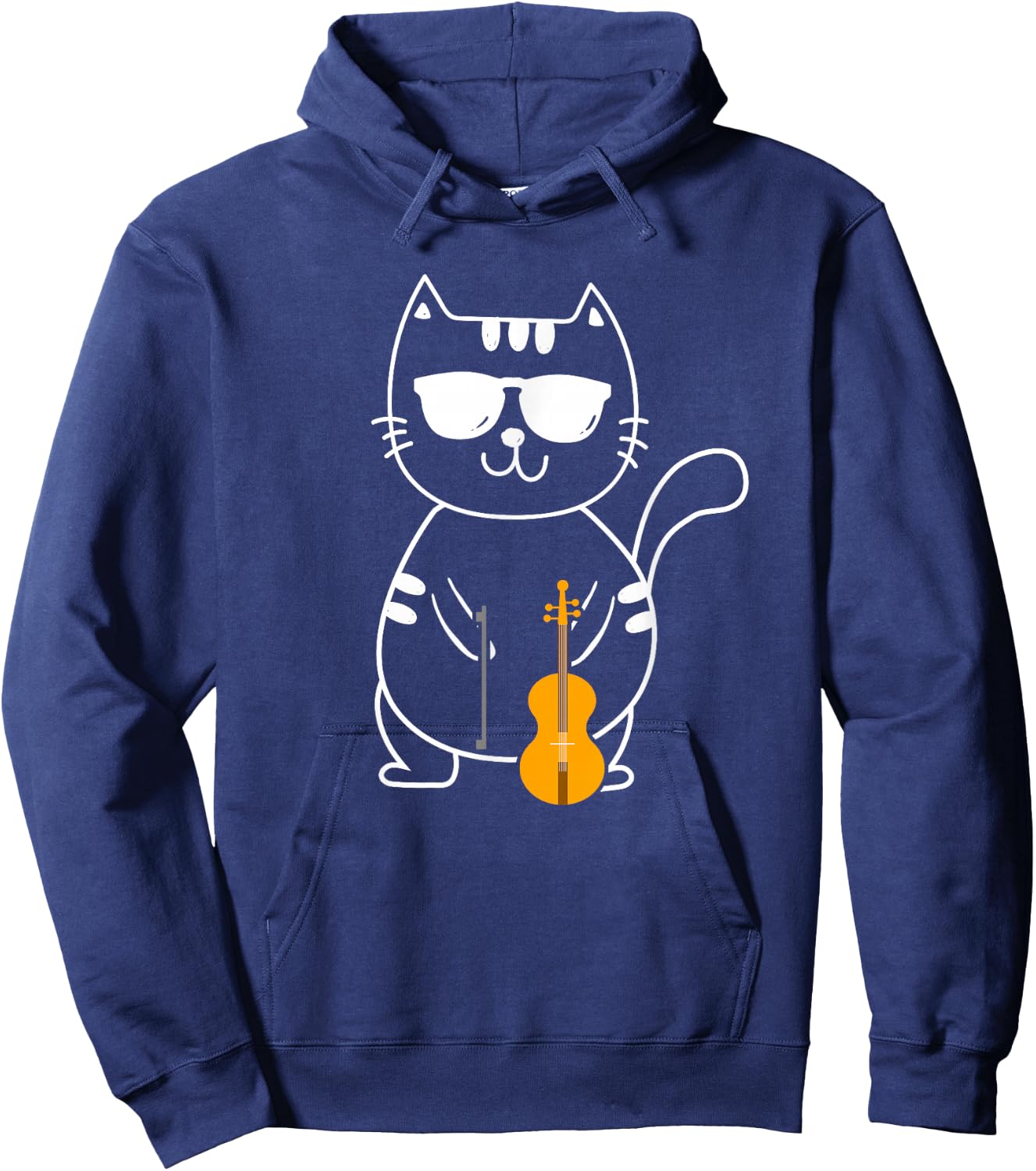 Violin Cat - Fiddle Player Orchestra Violinist Violoin Hoodie - Hoodie | Navy