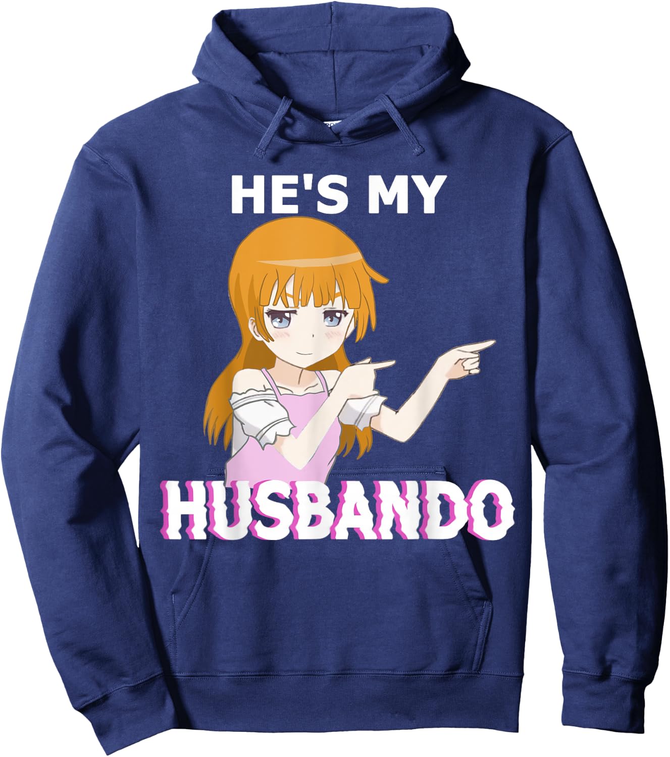 He's my Husbando She's my Waifu Anime Manga Couple Matching Hoodie - Hoodie | Navy