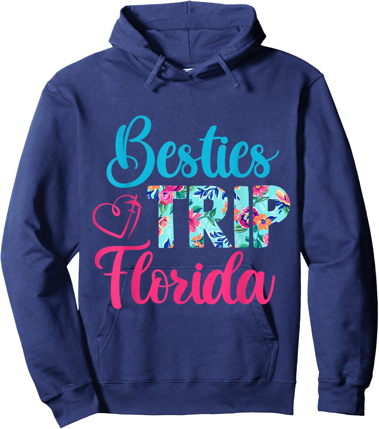 Besties Trip Florida Vacation Matching Best Friend Hoodie - Hoodie | Navy