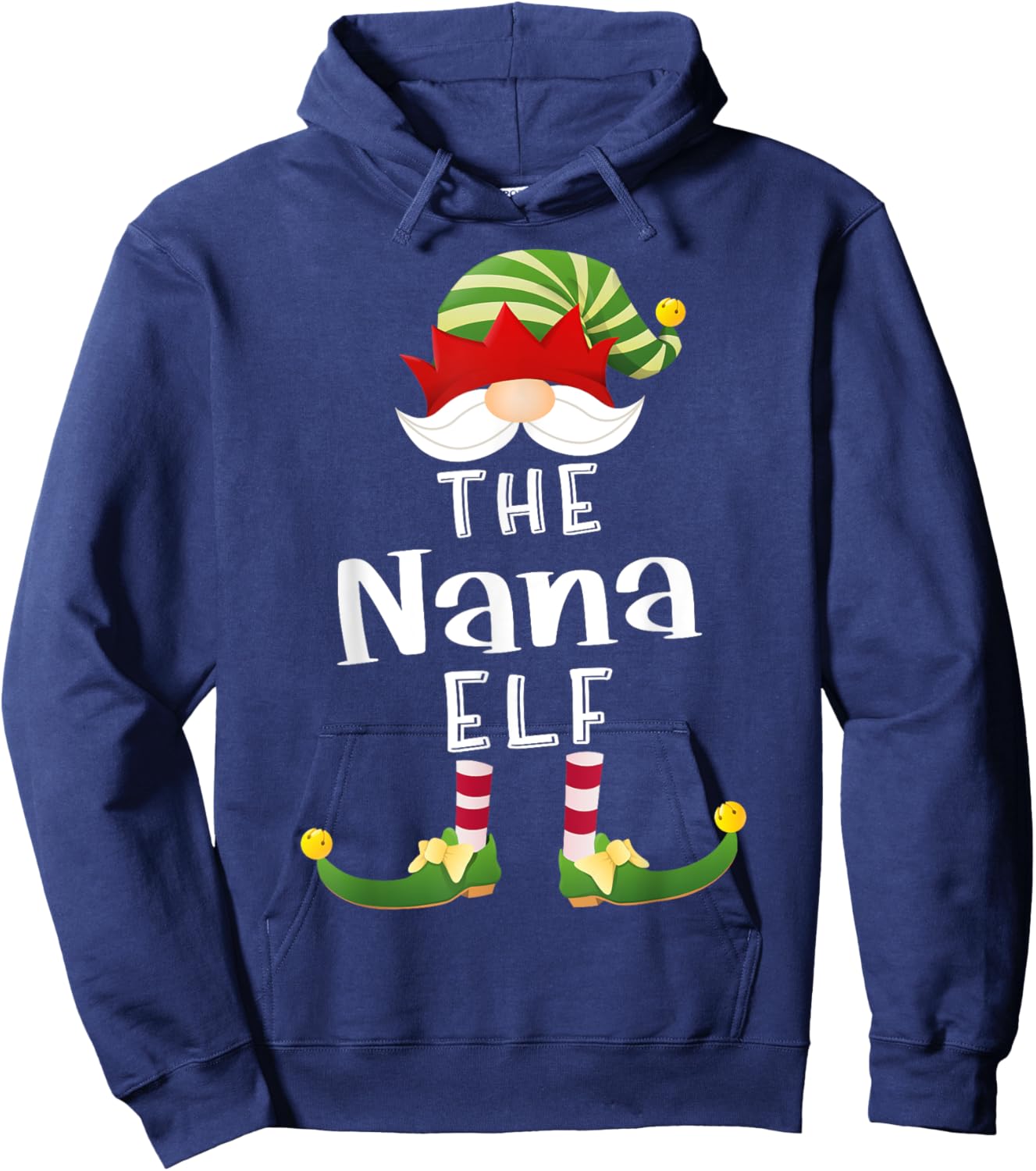 Nana Elf Group Christmas Funny Pajama Party Hoodie - Hoodie | Navy