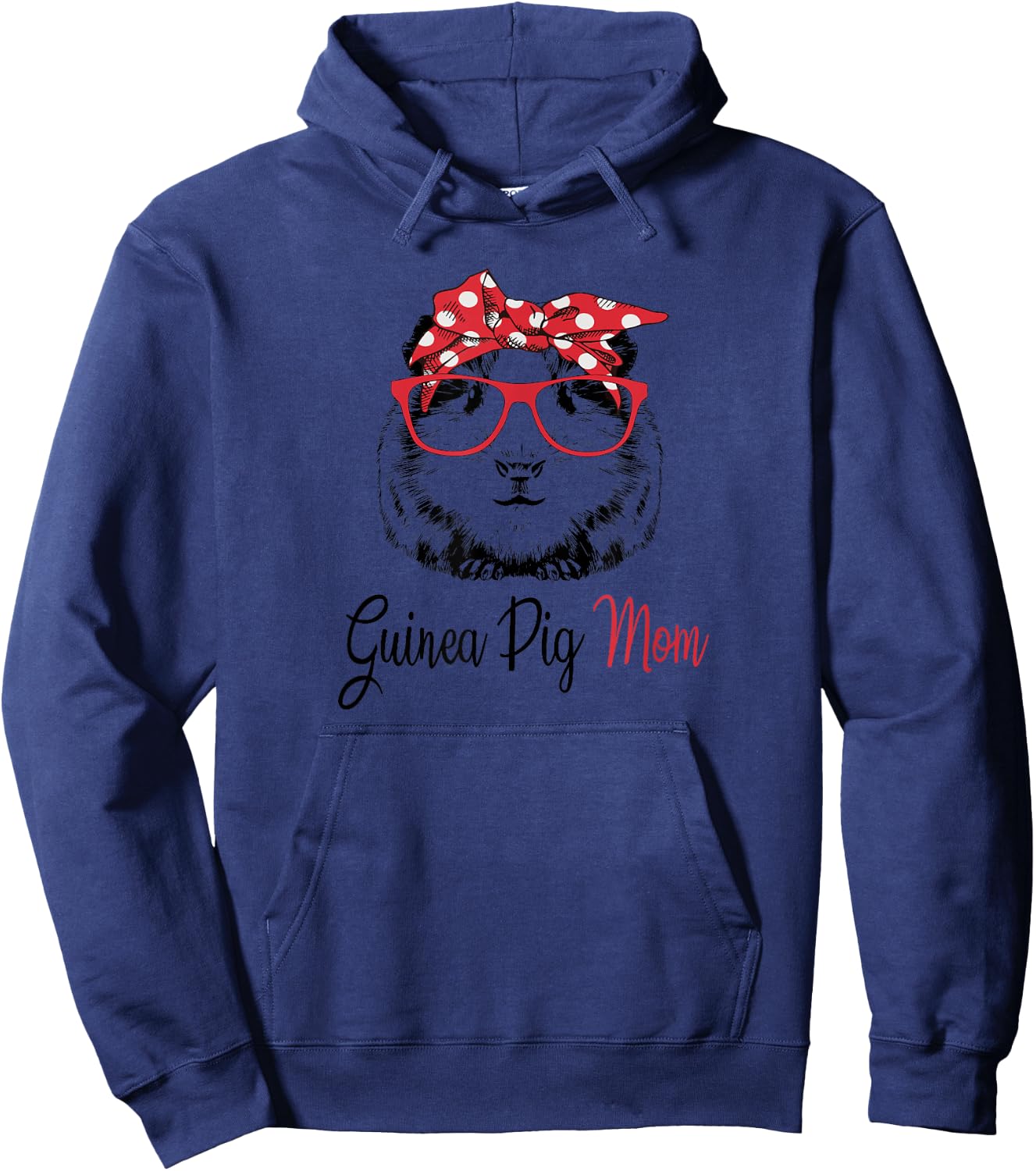 & Girls Kids Cute Wheek Lover Mama Guinea Pig Mom Hoodie - Hoodie | Navy