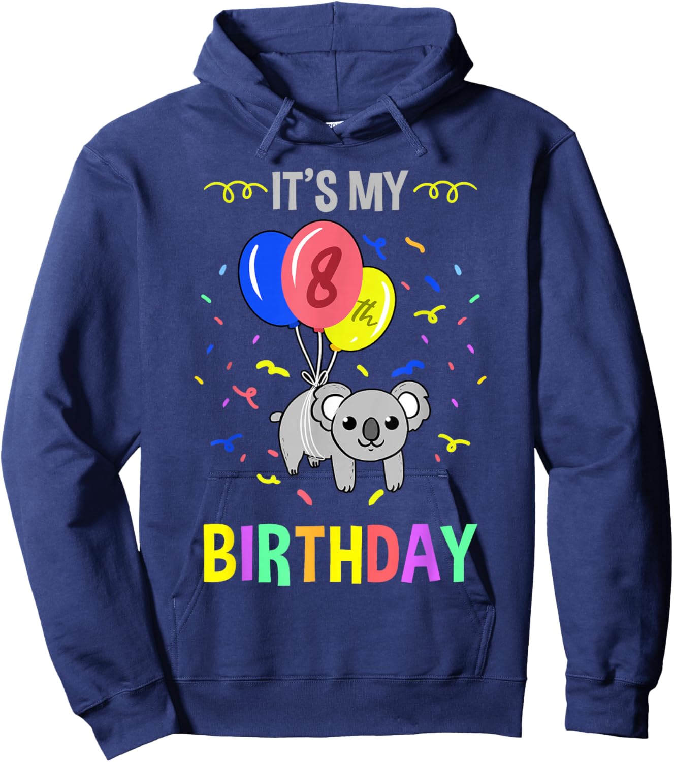 Its My 8th Birthday Koala Hoodie - Hoodie | Navy