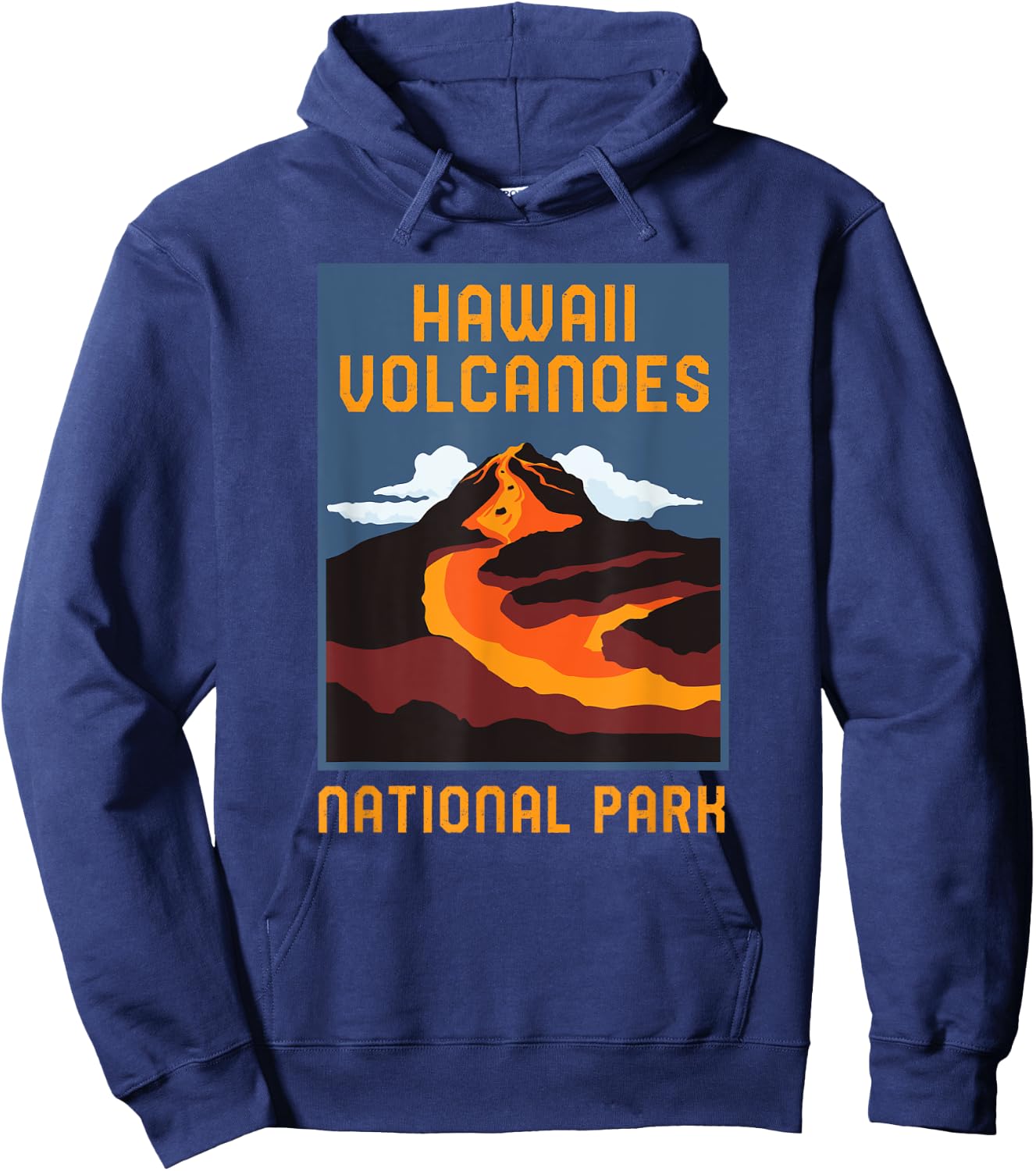Hawaii Volcanoes National Park Big Island Retro Graphic Hoodie - Hoodie | Navy