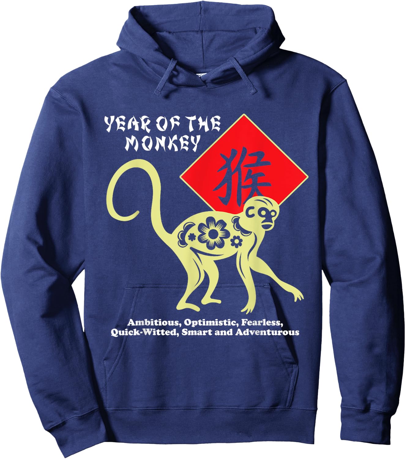 Year of The Monkey Chinese Zodiac Lunar New Year Men Women Hoodie - Hoodie | Navy