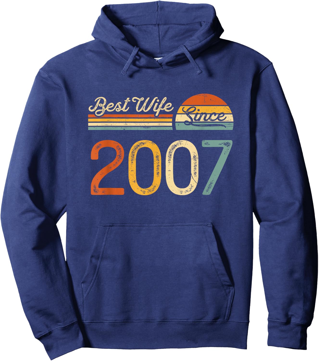 19th wedding anniversary - Best Wife Since 2007 19 years Hoodie - Hoodie | Navy