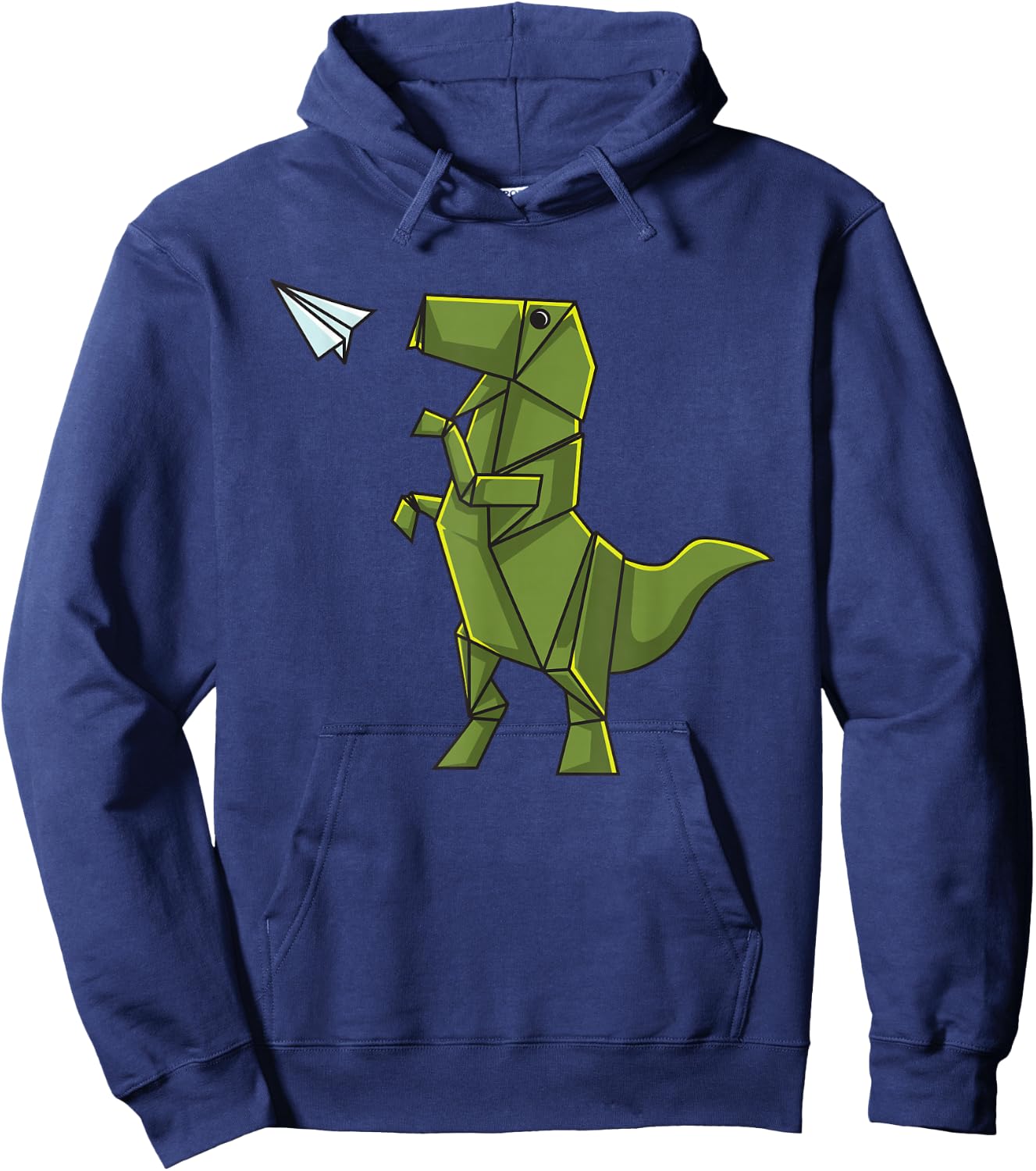 Origami Dinosaur Shirt - Origami T-Rex Flying Paper Airplane Hoodie - Hoodie | Navy