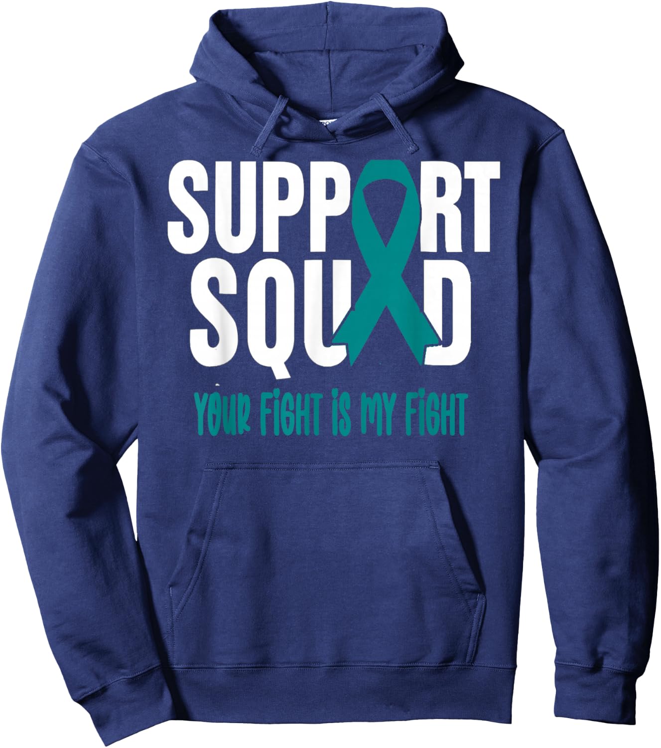 Ovarian Cancer Support Squad Ovarian Cancer Awareness Hoodie - Hoodie | Navy
