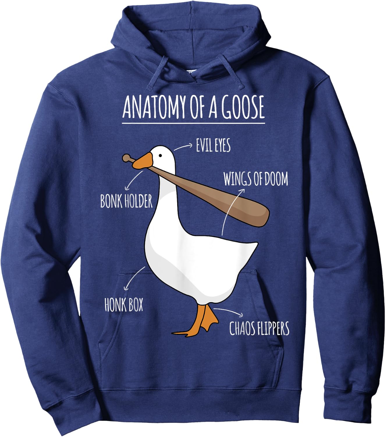 Anatomy of a Goose Meme Hoodie - Hoodie | Navy