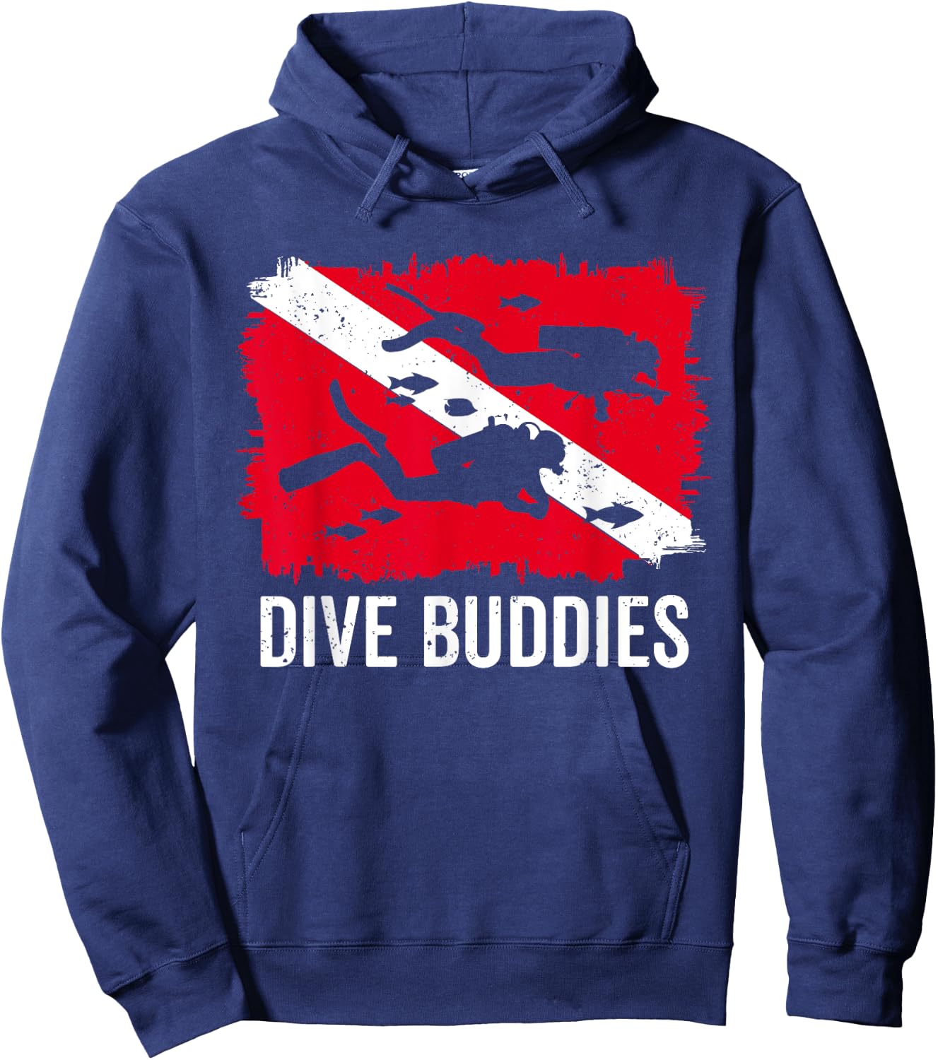 Scuba Diving Flag Shirts Men Women Dive Buddy Vintage Diving Hoodie - Hoodie | Navy