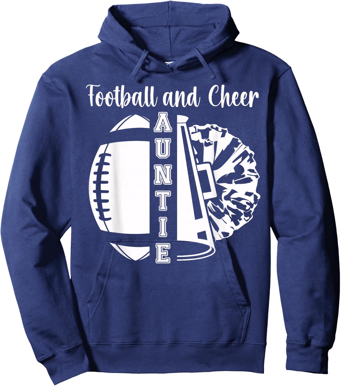 Football And Cheer Aunt Of Cheerleader & Football Player Hoodie - Hoodie | Navy
